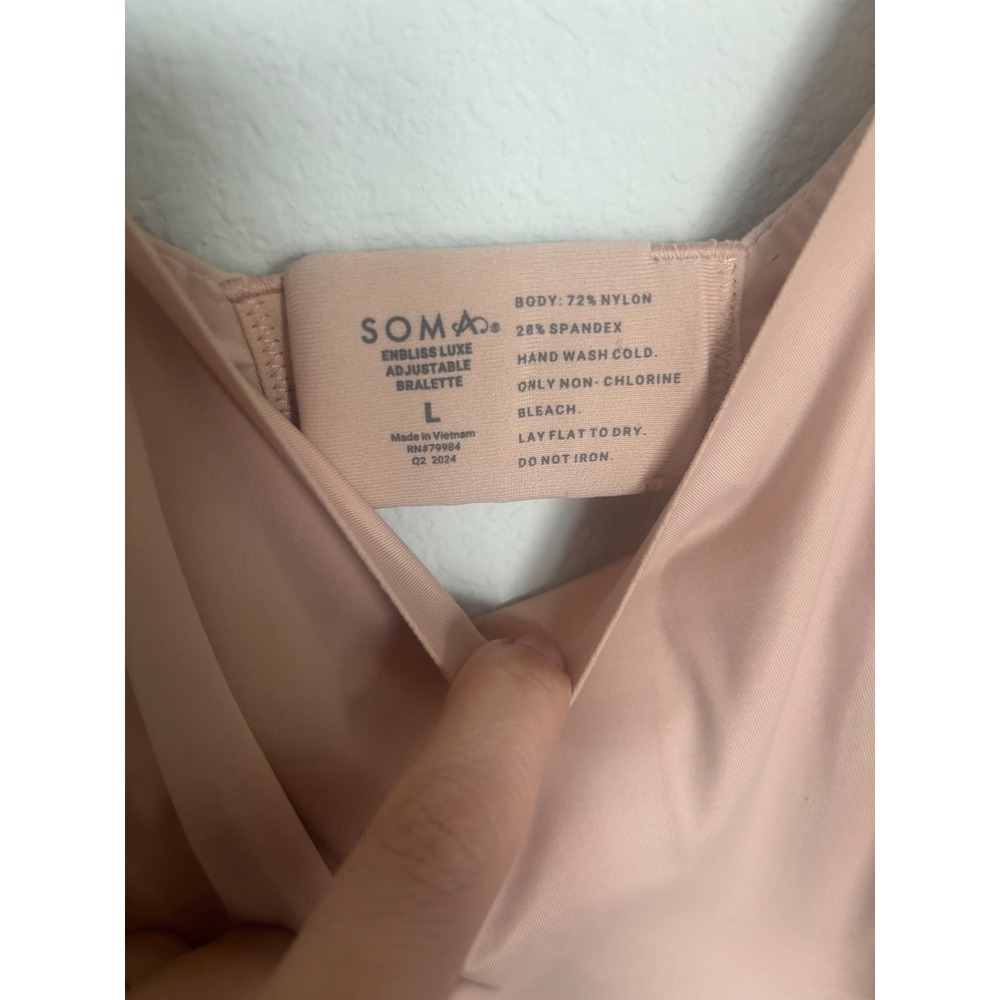 Soma Enbliss Luxe Adjustable Bralette Nude Pink Wireless Bra Large 570327315 - Picture 2 of 4